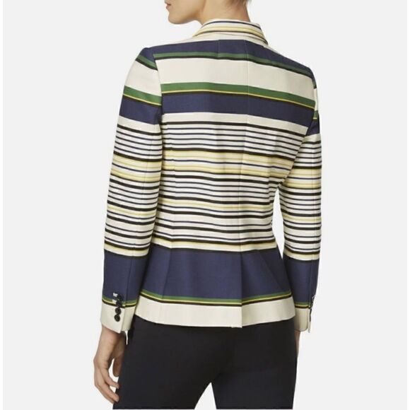 Tommy Hilfiger Preppy Americana Double Breasted Long Sleeve Striped Blazer - Picture 2 of 16